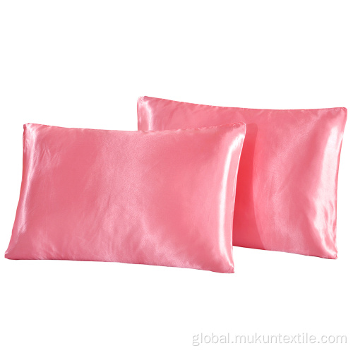 silk pillowcase Washable colourful Silk Satin Standard Pillow Cases Factory